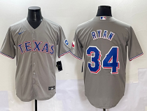 Men's Texas Rangers #34 Nolan Ryan Grey Champions  Nike Game Jersey