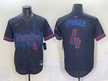 Men's Toronto Blue Jays #4 George Springe Black 2024 City Connect Limited Jersey