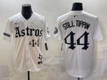 Men's Houston Astros #44 Still Tippin White 2025 City Connect With Texas Patch Limited Jersey