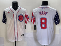 Men's Chicago Cubs #8 Ian Happ White Stitched Baseball Jersey
