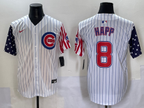Men's Chicago Cubs #8 Ian Happ White Stitched Baseball Jersey