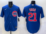Men's Chicago Cubs #21 Sosa Royal Cool Base Stitched Baseball Jersey