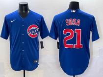 Men's Chicago Cubs #21 Sosa Royal Cool Base Stitched Baseball Jersey