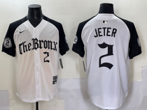 Men's New York Yankees #2 Derek Jeter White 'Gothic Fog Edition' Vapor Premier Limited Jersey
