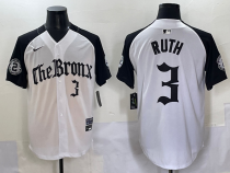 MLB New York Yankees #3 Babe Ruth White 'Gothic Fog Edition' Vapor Premier Limited Jersey