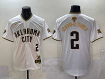 NBA Oklahoma City Thunder #2 Shai Gilgeous-Alexander White Baseball Jersey