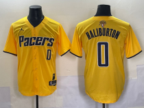 Men's Indiana Pacers #00 Bennedict Mathurin Yellow Baseball Jersey