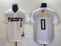Men's Indiana Pacers #00 Bennedict Mathurin White Baseball Jersey