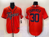 Men's Detroit Tigers #30 Kerry Carpenter Orange Stitched Baseball Jersey