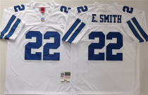 Men's Dallas Cowboys #22 Emmitt Smith White Throwback Football Stitched Jersey