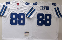 Men's Dallas Cowboys #88 Michael Irvin White Throwback Football Stitched Jersey