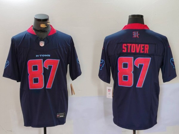 Men's Houston Texans #87 Stover Navy 2024 2nd Alternate F.U.S.E Vapor Jersey