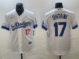 Men's Los Angeles Dodgers #17 Shohei Ohtani White Stitched Jersey