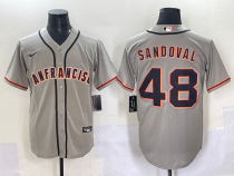Men's San Francisco Giants #48 Sandoval Grey Stitched Baseball Jersey