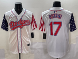 Men's Los Angeles Dodgers #17 Shohei Ohtani White Stitched Baseball Jersey