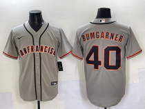 Men's San Francisco Giants #40 Bumgarner Grey Stitched Baseball Jersey