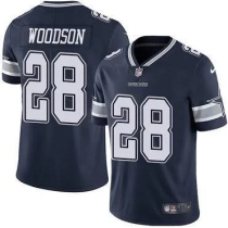 Men's Dallas Cowboys #28 Darren Woodson Navy Vapor Limited Stitched Football Jersey