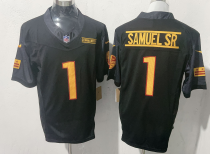 Men's Washington Commanders #1 Deebo Samuel Sr Black 2025 F.U.S.E. Vapor Limited Jersey