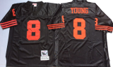 San Francisco 49ers #8 Steve Young Black Throwback NFL Jersey