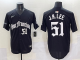 Men's San Francisco Giants #51 Jung Hoo Lee Black Gothic Style With Fernando Jersey