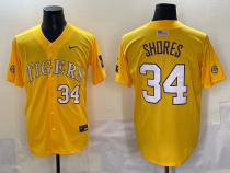 Men's Detroit Tigers #34 Chase Shores Yellow Limited Jersey