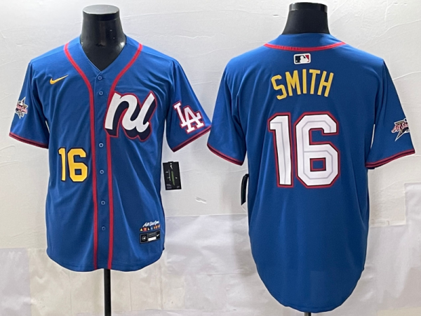 Men's Los Angeles Dodgers #16 Will Smith National League Blue 2025 All-Star Edition Limited Jersey