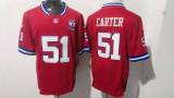 Men's New York Giants #51 Abdul Carter Red 2025 Draft F.U.S.E. 100th Season & State Jersey