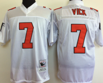 Men's Atlanta Falcons #7 Michael Vick WhiteThrowback Stitched Jersey