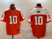 Men's Denver Broncos #10 Bo Nix Orange 2024 F.U.S.E. Vapor Limited Stitched Football Jersey