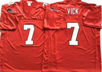 Men's Atlanta Falcons #7 Michael Vick Red Throwback Stitched Jersey