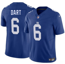 Men's New York Giants #6 Jaxson Dart Blue 2025 Draft F.U.S.E. Vapor Untouchable Limited Jersey