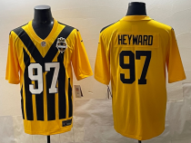 Men's Pittsburgh Steelers #97 Cameron Heyward Gold 1933 Throwback Alternate Football Stitched Jersey