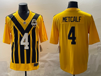 Men's Pittsburgh Steelers #4 DK Metcalf Gold 1933 Throwback Alternate Football Stitched Jersey