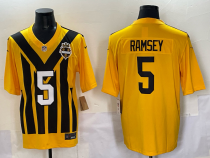 Men's Pittsburgh Steelers #5 Jalen Ramsey Gold 1933 Throwback Alternate Football Stitched Jersey