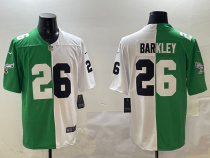 Men's Philadelphia Eagles #26 Saquon Barkley Green/White Split Vapor Limited Jersey
