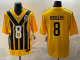 Men's Pittsburgh Steelers #8 Aaron Rodgers Gold 1933 Throwback Alternate Football Stitched Jersey