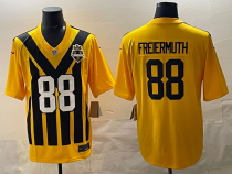Men's Pittsburgh Steelers #88 Pat Freiermuth Gold 1933 Throwback Alternate Football Stitched Jersey