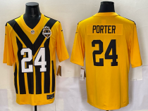 Men's Pittsburgh Steelers #24 Joey Porter Jr. Gold 1933 Throwback Alternate Football Stitched Jersey