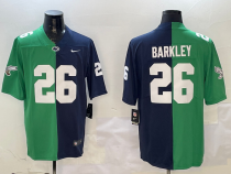 Men's Philadelphia Eagles #26 Saquon Barkley Green/Navy Split Vapor Limited Jersey