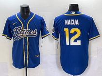 Men's Los Angeles Rams #12 Puka Nacua Royal Cool Base Stitched Baseball Jersey