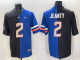 Men's Las Vegas Raiders #2 Ashton Jeanty Black/Blue Split Stitched Jersey