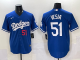 Men's Los Angeles Dodgers #51 Alex Vesia Blue Game Stitched Jersey