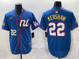 Men's Los Angeles Dodgers #22 Clayton Kershaw  National League Blue 2025 All-Star Edition Limited Jersey