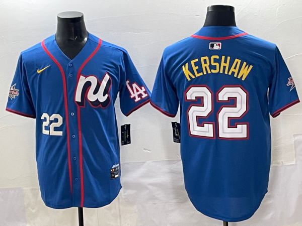 Men's Los Angeles Dodgers #22 Clayton Kershaw  National League Blue 2025 All-Star Edition Limited Jersey