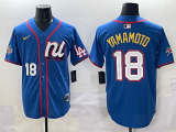 Men's Los Angeles Dodgers #18 Yoshinobu Yamamoto National League Blue 2025 All-Star Edition Limited Jersey