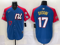 Men's Los Angeles Dodgers #17 Shohei Ohtani National League Blue/Red 2025 All-Star Edition Limited Jersey