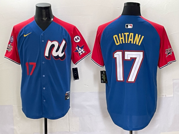 Men's Los Angeles Dodgers #17 Shohei Ohtani National League Blue/Red 2025 All-Star Edition Limited Jersey