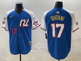 Men's Los Angeles Dodgers #17 Shohei Ohtani National League Blue/White 2025 All-Star Edition Limited Jersey