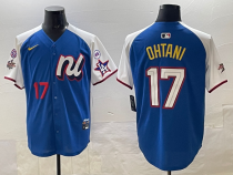 Men's Los Angeles Dodgers #17 Shohei Ohtani National League Blue/White 2025 All-Star Edition Limited Jersey