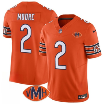 \Men's Chicago Bears #2 D.J. Moore Orange 2025 F.U.S.E. With VMH Patch Vapor Limited Jersey
